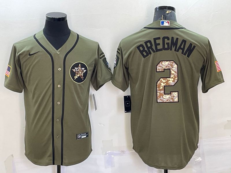 Men Houston Astros #2 Bregman salute green 2022 Nike MLB Jersey->houston astros->MLB Jersey
